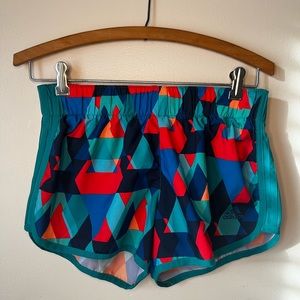 Colorful adidas lined shorts size small